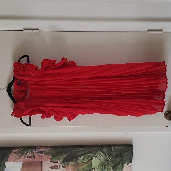 Red Ruffle Dress - Picture 4 of 13